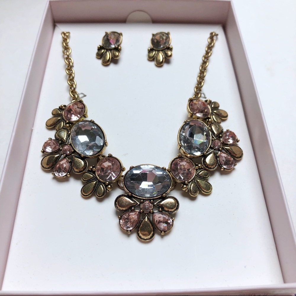 New necklace earrings jewelry set diamond